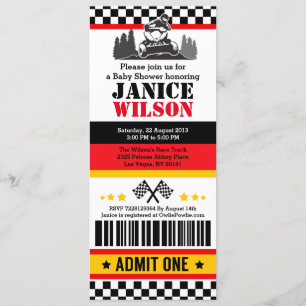 Invitación a la fiesta de Baby Shower de cuatro ru