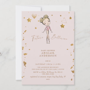 Invitación a la fiesta de baby shower de futura ba