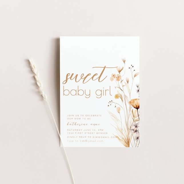 Invitación a la fiesta de Baby Shower de la niña d (Subido por el creador)