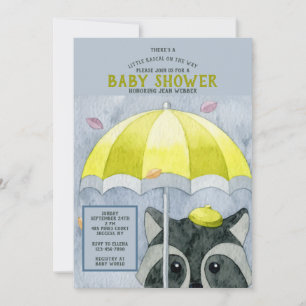Invitación a la Fiesta de Baby Shower de Mapache d