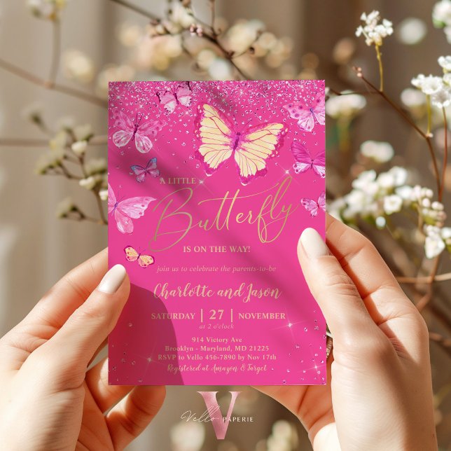 Invitación a la fiesta de Baby Shower de mariposa  (Subido por el creador)