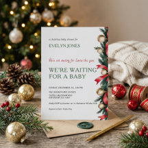 Invitación a la Fiesta de Baby Shower de Navidad -