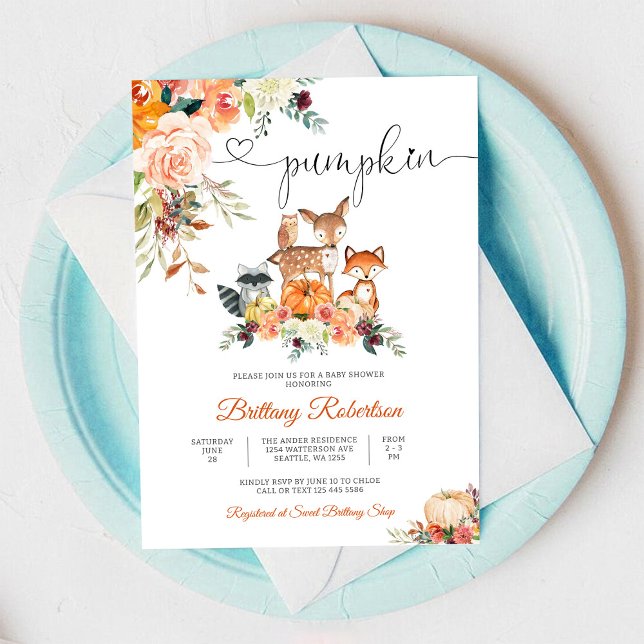 Invitación a la Fiesta de Baby Shower de Otoño con (Subido por el creador)