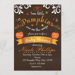 Invitación a la fiesta de BABY SHOWER de otoño de 