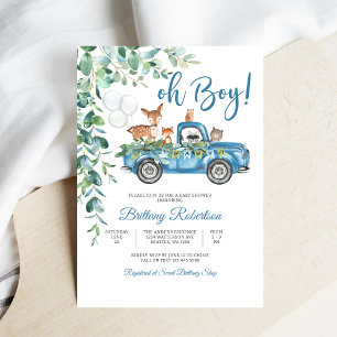 Invitación a la Fiesta de Baby Shower de Truck Boy