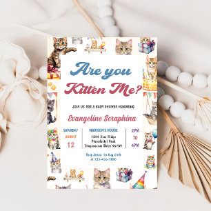 Invitación a la fiesta de Baby Shower de un gato k