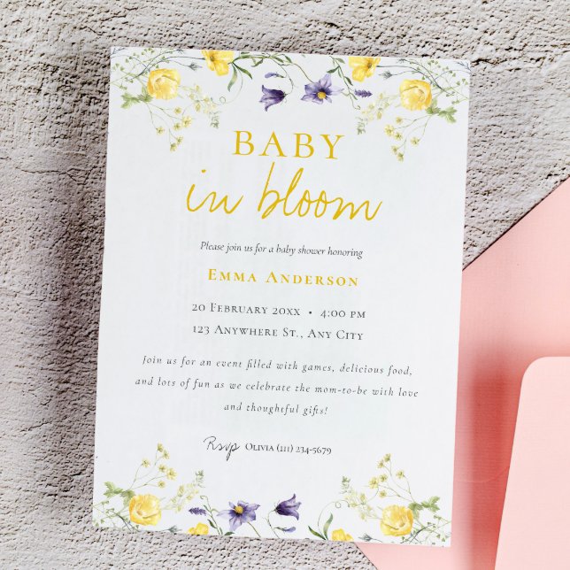 Invitación a la fiesta de baby shower de Wildflowe (Subido por el creador)