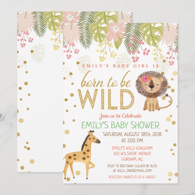 Invitación a la fiesta de baby shower del bebé sal (Anverso / Reverso)
