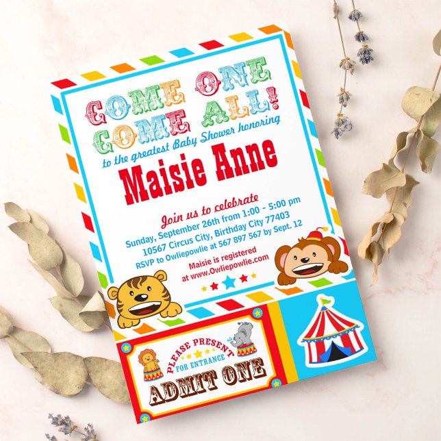 Invitación a la fiesta de Baby Shower del Carnaval (Subido por el creador)