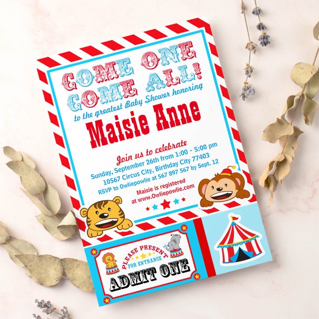 Invitación a la fiesta de Baby Shower del Carnaval (Subido por el creador)