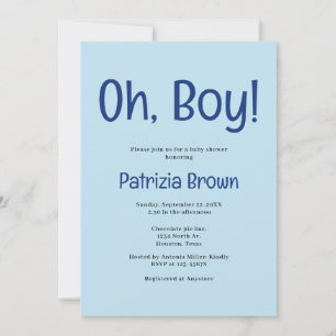 Invitación a la Fiesta de Baby Shower del Niño Azu