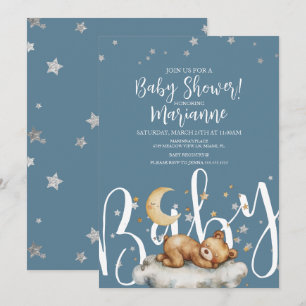Invitación a la fiesta de Baby Shower del niño Oso
