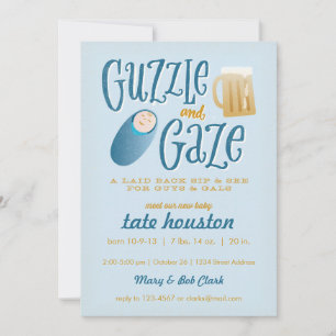 Invitación a la fiesta de baby shower Guzzle and G