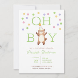 Invitación a la fiesta de baby shower Oh Boy Teddy