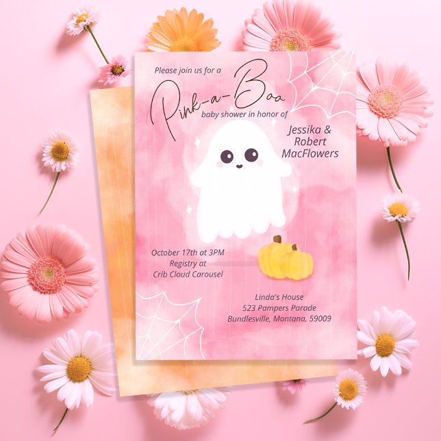Invitación a la fiesta de Baby Shower Pink-a-Boo H (Subido por el creador)