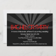 Invitación a la fiesta de Bachelor de Black Hot Re