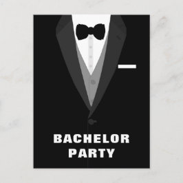 Invitación a la fiesta de Bachelor en Tuxedo Negro