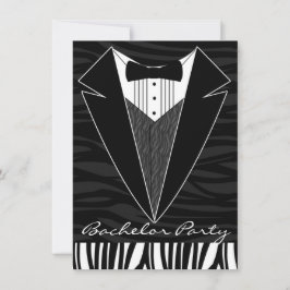 Invitación a la fiesta de Bachelor en Tuxedo Negro
