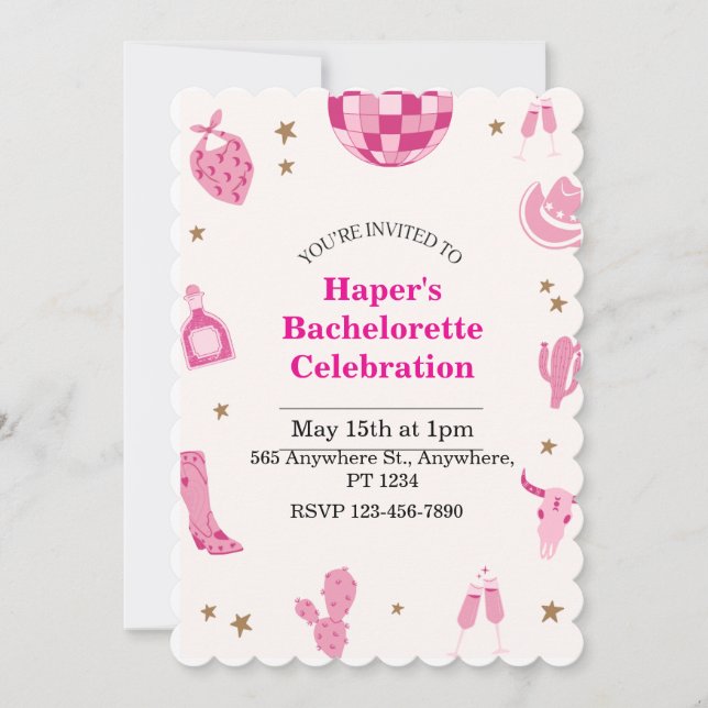 Invitación a la fiesta de Bachelorette (Anverso)