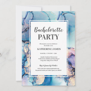 Invitación a la fiesta de Bachelorette Aqua Purple