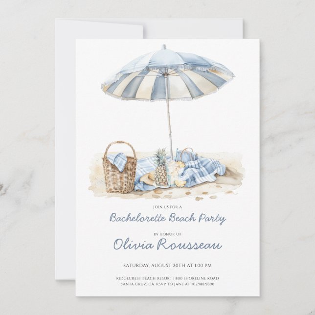 Invitación a la fiesta de Bachelorette Beach (Anverso)