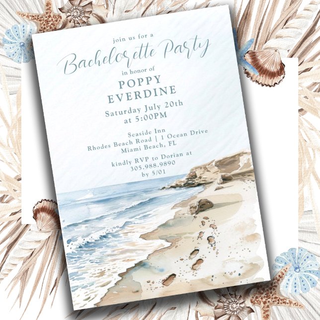 Invitación a la fiesta de Bachelorette Beach Water (Subido por el creador)