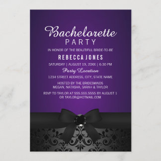 Invitación a la fiesta de Bachelorette Black & Pur
