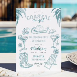 Invitación a la fiesta de Bachelorette Coastal Cow