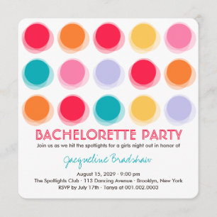 Invitación a la fiesta de Bachelorette Color Disco