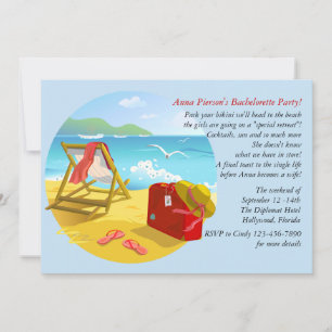 Invitación a la fiesta de Bachelorette de Beach Ge