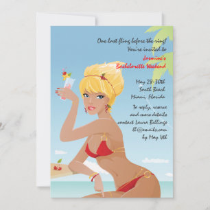 Invitación a la fiesta de Bachelorette de Chica Ro