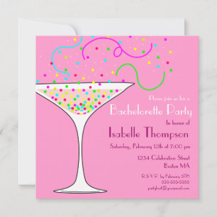 Invitación a la fiesta de Bachelorette de Confetti