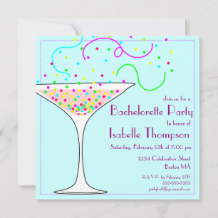 Invitación a la fiesta de Bachelorette de Confetti