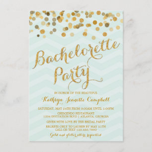 Invitación a la Fiesta de Bachelorette de Confetti