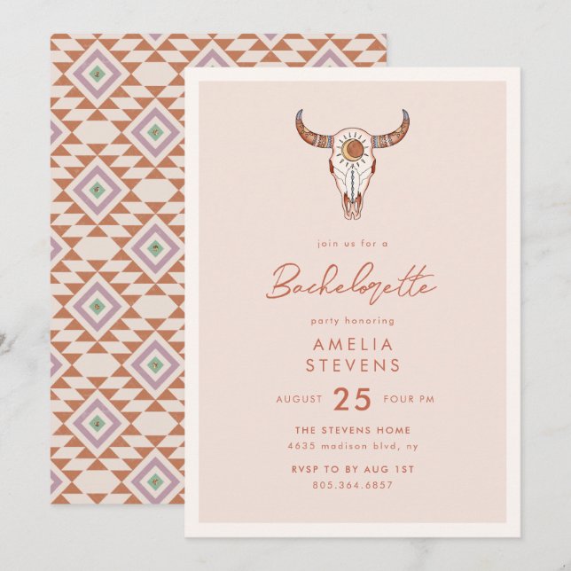 Invitación a la fiesta de Bachelorette de la Noche (Anverso / Reverso)