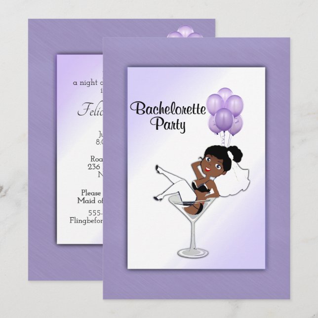 Invitación a la fiesta de Bachelorette de la Orquí (Anverso / Reverso)