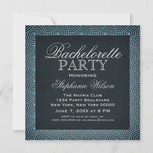 Invitación a la fiesta de Bachelorette de Mod Swir (Anverso)