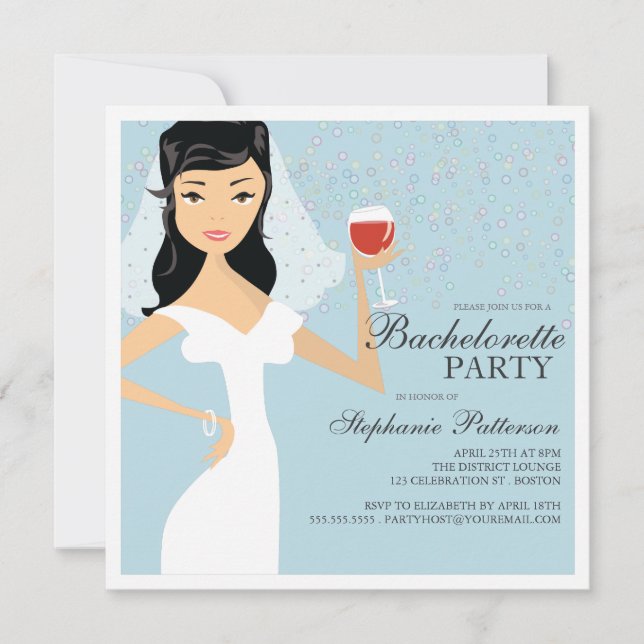 Invitación a la fiesta de Bachelorette de Novia Mo (Anverso)