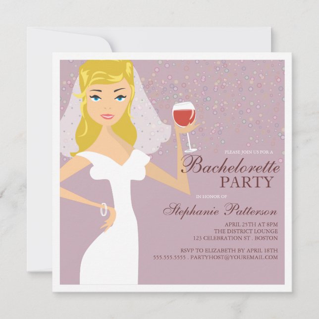Invitación a la fiesta de Bachelorette de Novia Mo (Anverso)