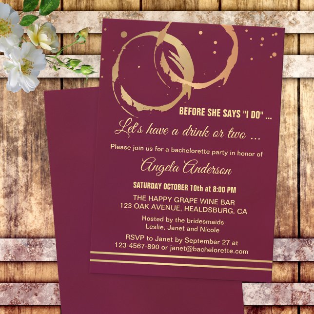 Invitación a la Fiesta de Bachelorette de Oro de M (Subido por el creador)