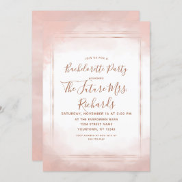 Invitación a la fiesta de Bachelorette de oro Rosa