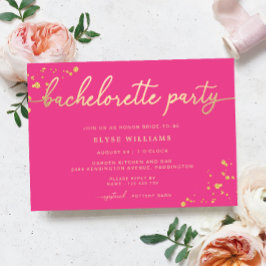 Invitación a la fiesta de Bachelorette de Oro Rosa