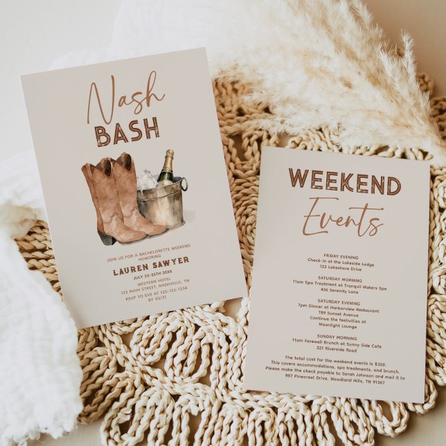 Invitación a la fiesta de Bachelorette de Watercol (Subido por el creador)