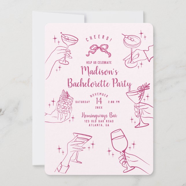 Invitación a la fiesta de Bachelorette, Fiesta de  (Anverso)
