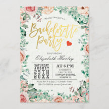 Invitación a la fiesta de Bachelorette Floral Wate