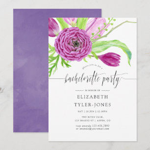 Invitación a la fiesta de Bachelorette Floral Wate