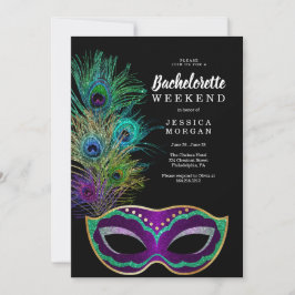 Invitación a la fiesta de Bachelorette Mardi Gras 