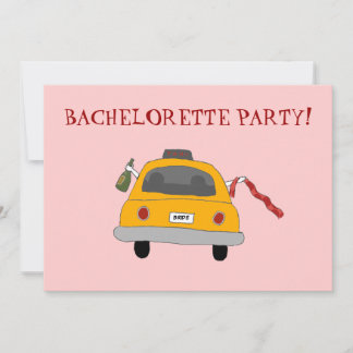 Invitación a la fiesta de Bachelorette Taxi de Noc