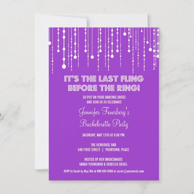 Invitación a la fiesta de bachillerato con luces c (Anverso)