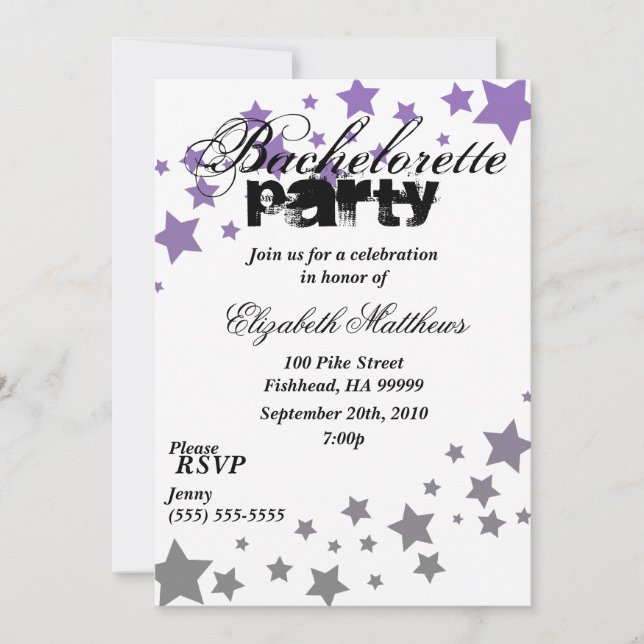 Invitación a la fiesta de bachillerato de las estr (Anverso)